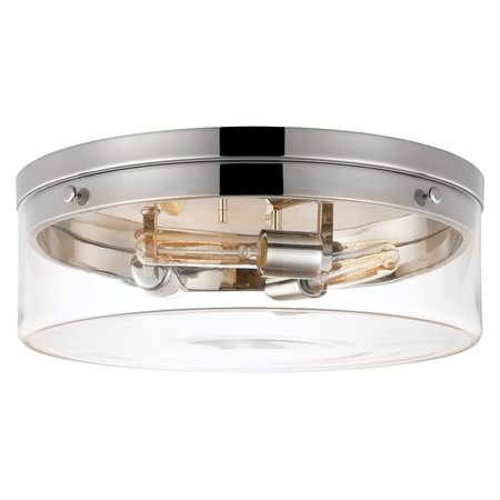 Nuvo Intersection Large Flush Mount - Polished Nickel with Clear Glass 60/7638
